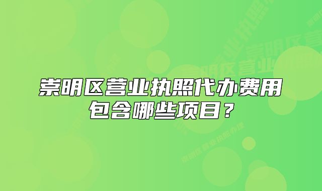 崇明區(qū)營業(yè)執(zhí)照代辦費(fèi)用包含哪些項目？