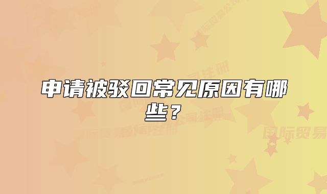 申請被駁回常見原因有哪些？
