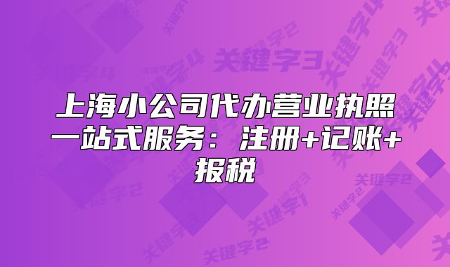 上海小公司代辦營業(yè)執(zhí)照一站式服務(wù)：注冊(cè)+記賬+報(bào)稅