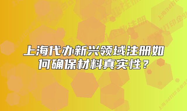 上海代辦新興領(lǐng)域注冊如何確保材料真實性？