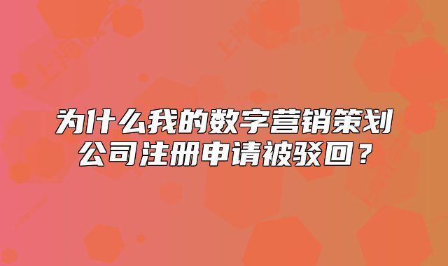 為什么我的數(shù)字營銷策劃公司注冊申請被駁回？