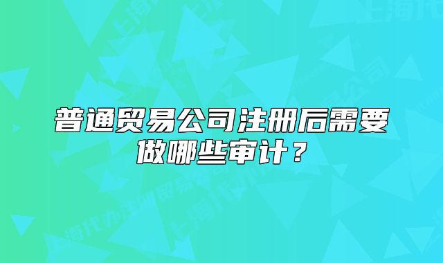 普通貿(mào)易公司注冊后需要做哪些審計？