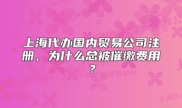 上海代辦國內貿易公司注冊，為什么總被催繳費用？