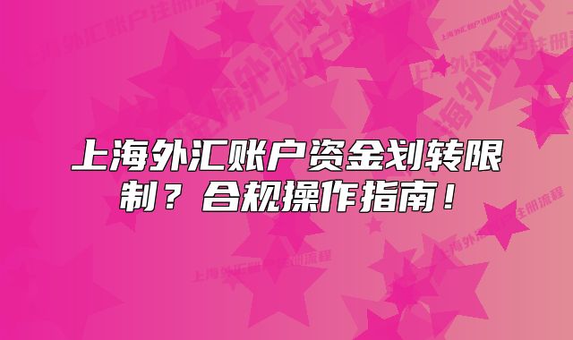 上海外匯賬戶資金劃轉(zhuǎn)限制？合規(guī)操作指南！
