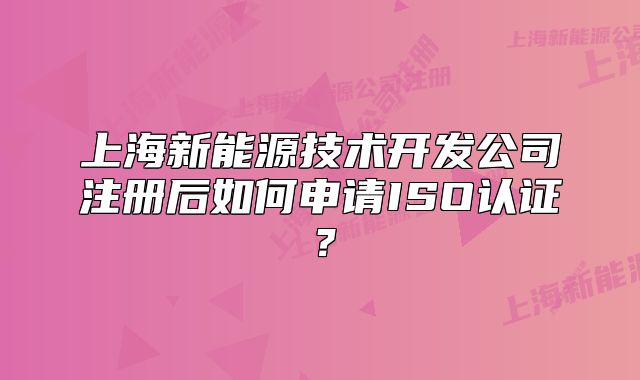 上海新能源技術(shù)開發(fā)公司注冊(cè)后如何申請(qǐng)ISO認(rèn)證？