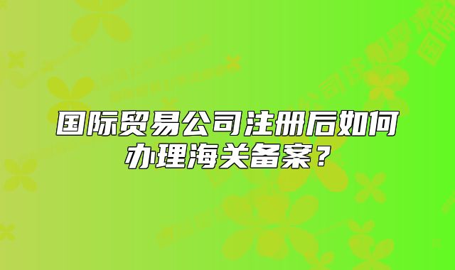 國(guó)際貿(mào)易公司注冊(cè)后如何辦理海關(guān)備案?