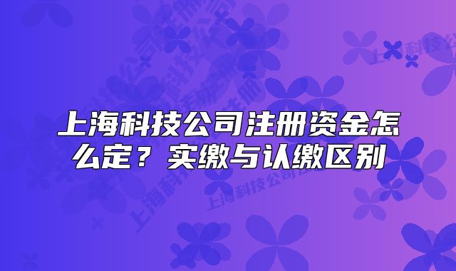 上?？萍脊咀?cè)資金怎么定？實(shí)繳與認(rèn)繳區(qū)別