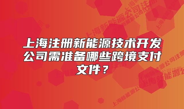 上海注冊(cè)新能源技術(shù)開發(fā)公司需準(zhǔn)備哪些跨境支付文件？