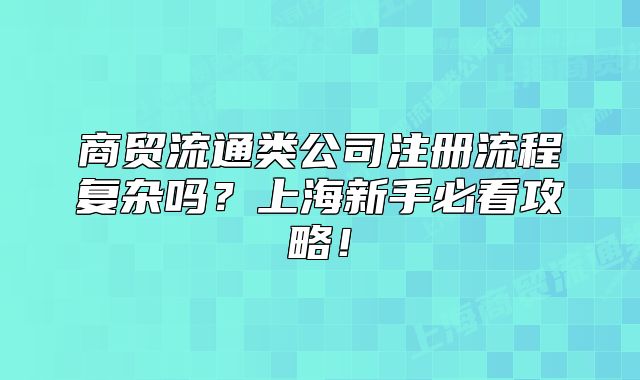 商貿(mào)流通類公司注冊流程復(fù)雜嗎？上海新手必看攻略！