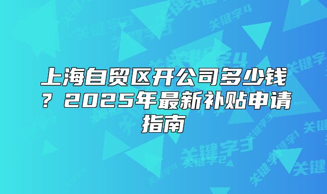 上海自貿(mào)區(qū)開(kāi)公司多少錢(qián)？2025年最新補(bǔ)貼申請(qǐng)指南