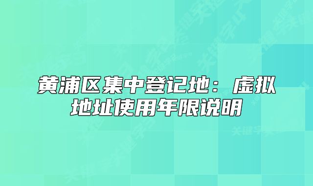 黃浦區(qū)集中登記地：虛擬地址使用年限說明