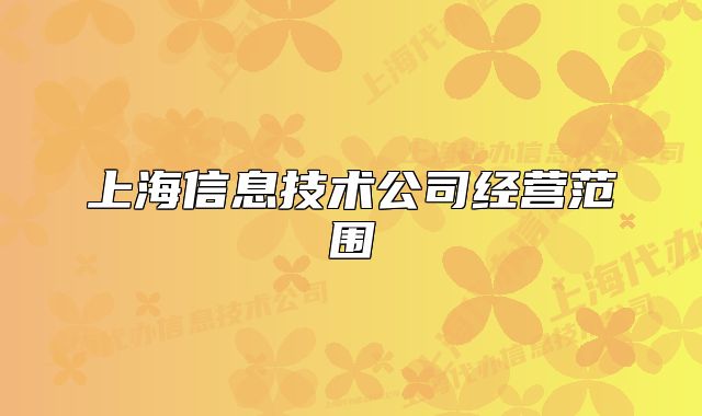 上海信息技術公司經營范圍