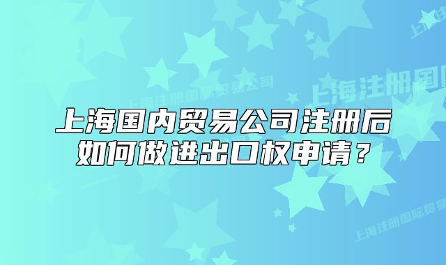 上海國內(nèi)貿(mào)易公司注冊(cè)后如何做進(jìn)出口權(quán)申請(qǐng)？