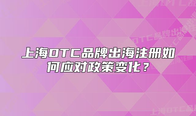 上海DTC品牌出海注冊(cè)如何應(yīng)對(duì)政策變化？