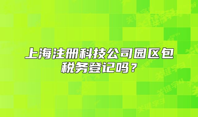 上海注冊(cè)科技公司園區(qū)包稅務(wù)登記嗎？