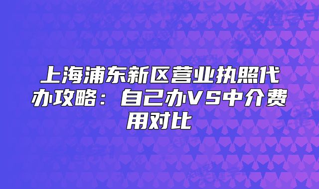 上海浦東新區(qū)營業(yè)執(zhí)照代辦攻略：自己辦VS中介費用對比