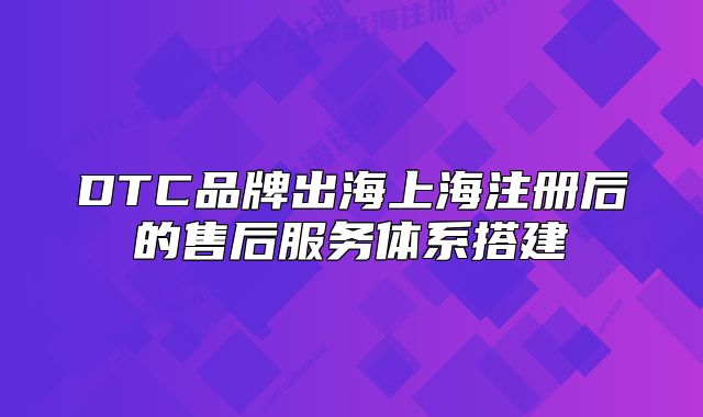 DTC品牌出海上海注冊后的售后服務(wù)體系搭建