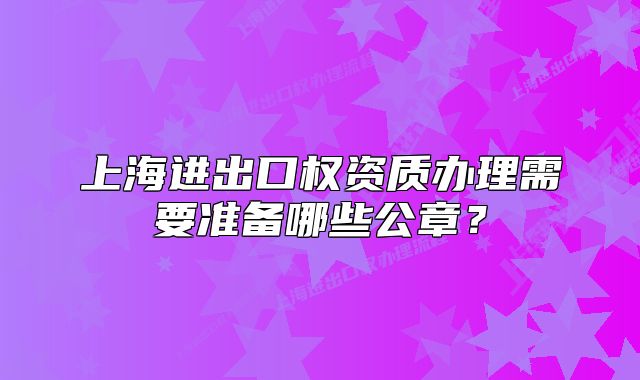 上海進(jìn)出口權(quán)資質(zhì)辦理需要準(zhǔn)備哪些公章？