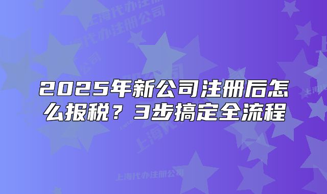 2025年新公司注冊后怎么報稅？3步搞定全流程