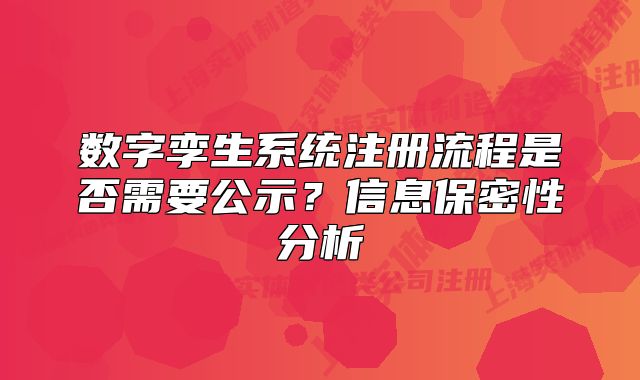 數(shù)字孿生系統(tǒng)注冊流程是否需要公示？信息保密性分析