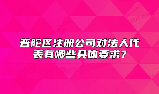 普陀區(qū)注冊公司對法人代表有哪些具體要求？