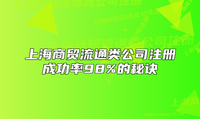 上海商貿(mào)流通類公司注冊成功率98%的秘訣