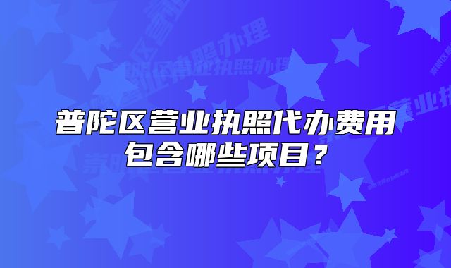 普陀區(qū)營業(yè)執(zhí)照代辦費用包含哪些項目？