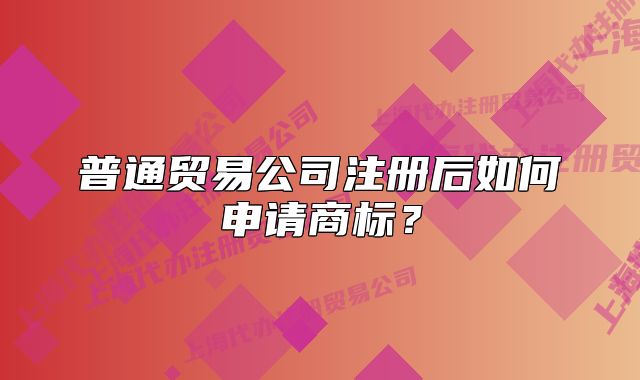 普通貿(mào)易公司注冊(cè)后如何申請(qǐng)商標(biāo)？