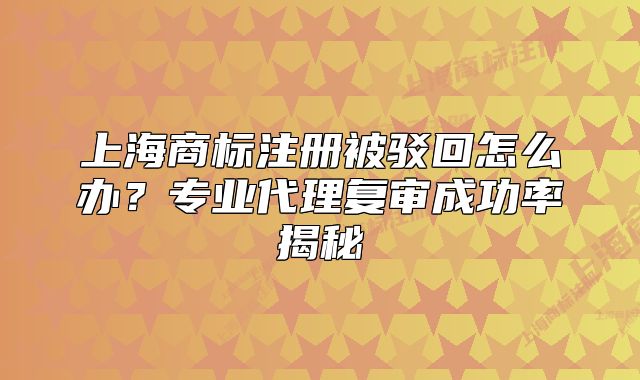 上海商標(biāo)注冊被駁回怎么辦？專業(yè)代理復(fù)審成功率揭秘