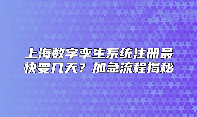 上海數字孿生系統(tǒng)注冊最快要幾天？加急流程揭秘