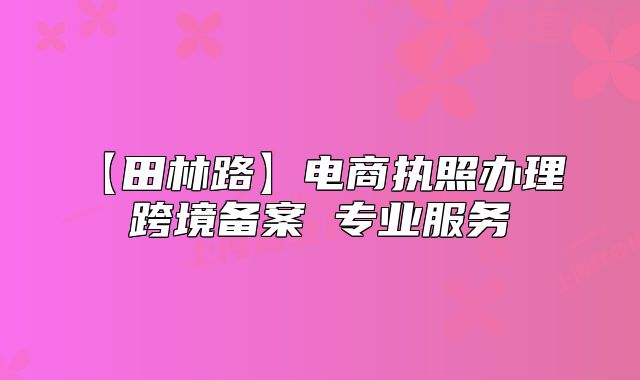 【田林路】電商執(zhí)照辦理 跨境備案 專業(yè)服務(wù)