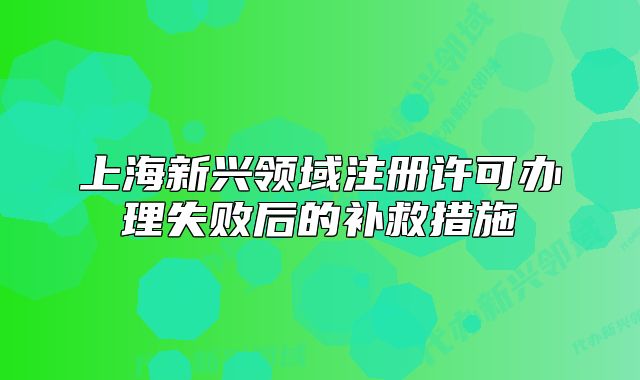 上海新興領(lǐng)域注冊許可辦理失敗后的補(bǔ)救措施