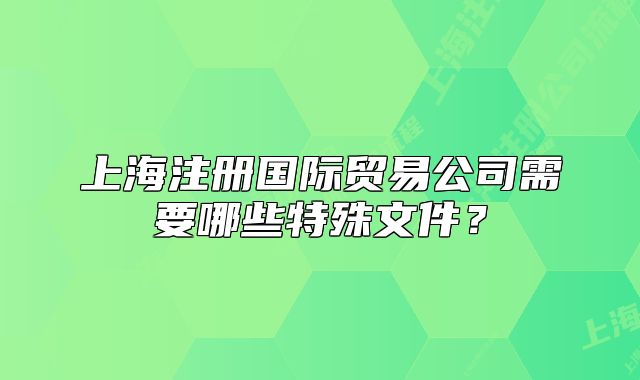 上海注冊(cè)國際貿(mào)易公司需要哪些特殊文件？