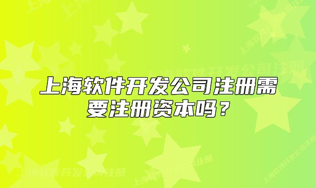 上海軟件開(kāi)發(fā)公司注冊(cè)需要注冊(cè)資本嗎？