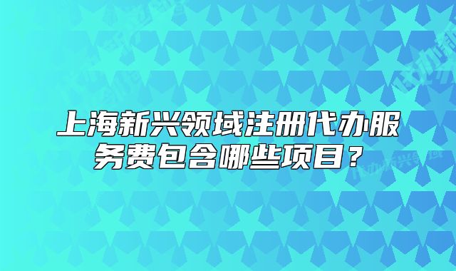 上海新興領(lǐng)域注冊代辦服務(wù)費(fèi)包含哪些項(xiàng)目？