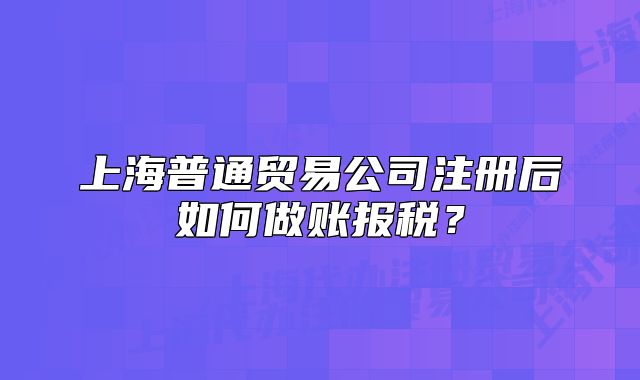 上海普通貿易公司注冊后如何做賬報稅？