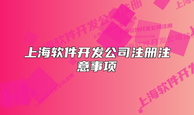 上海軟件開發(fā)公司注冊注意事項