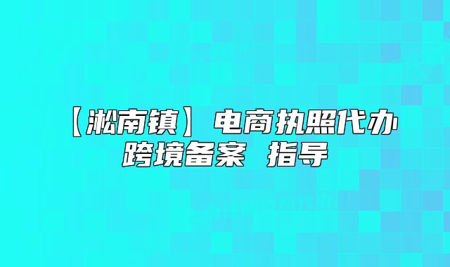 【淞南鎮(zhèn)】電商執(zhí)照代辦 跨境備案 指導(dǎo)