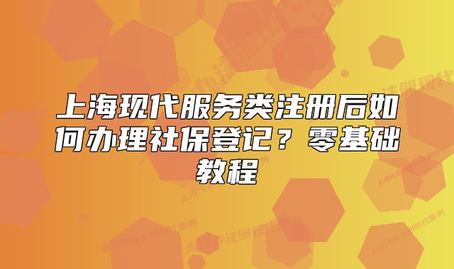 上?，F(xiàn)代服務(wù)類(lèi)注冊(cè)后如何辦理社保登記？零基礎(chǔ)教程