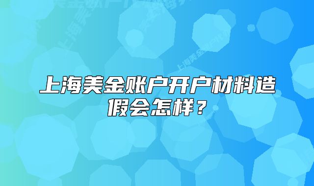 上海美金賬戶開戶材料造假會(huì)怎樣？