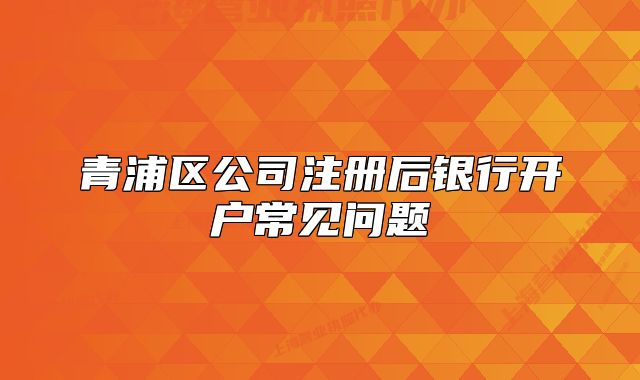 青浦區(qū)公司注冊后銀行開戶常見問題