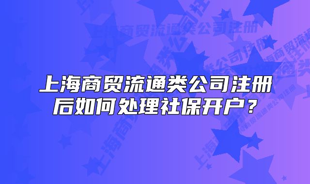 上海商貿(mào)流通類公司注冊后如何處理社保開戶？