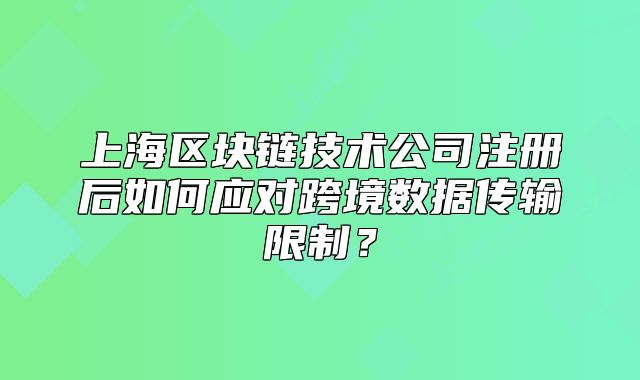 上海區(qū)塊鏈技術(shù)公司注冊后如何應(yīng)對跨境數(shù)據(jù)傳輸限制？