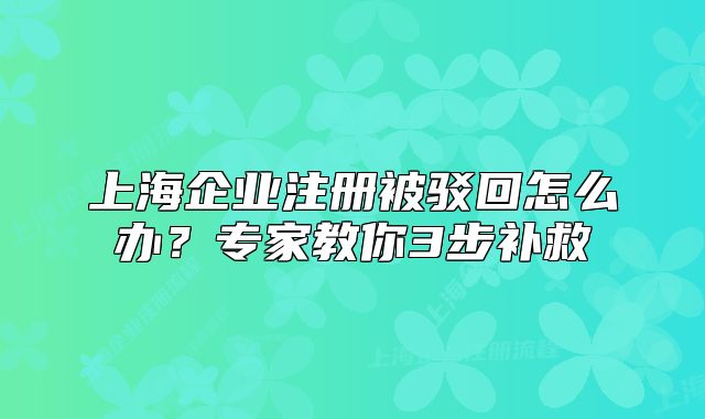 上海企業(yè)注冊(cè)被駁回怎么辦？專家教你3步補(bǔ)救