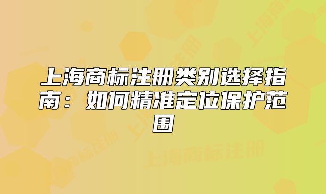 上海商標(biāo)注冊類別選擇指南：如何精準定位保護范圍