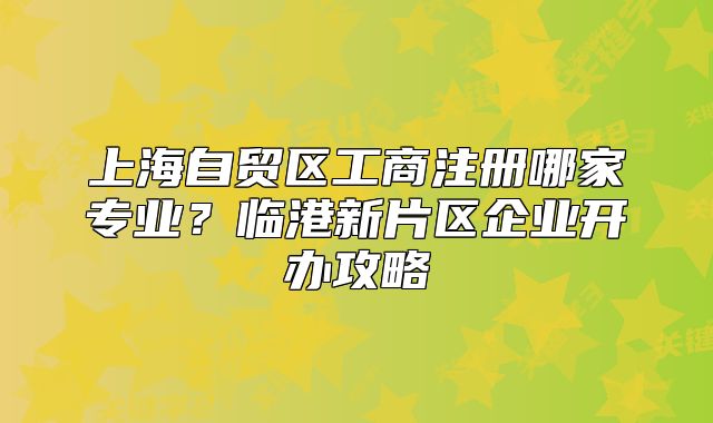 上海自貿(mào)區(qū)工商注冊哪家專業(yè)？臨港新片區(qū)企業(yè)開辦攻略