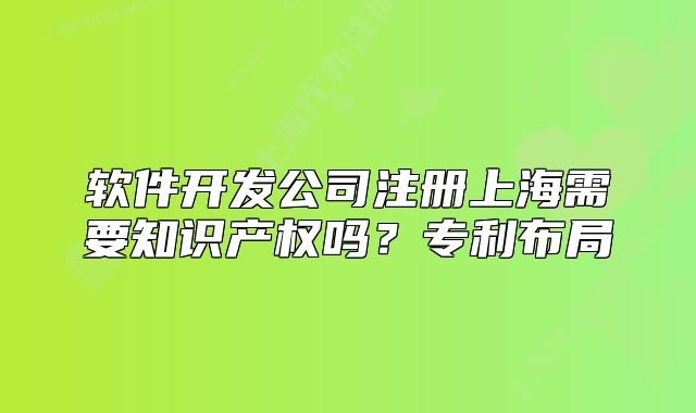 軟件開發(fā)公司注冊(cè)上海需要知識(shí)產(chǎn)權(quán)嗎？專利布局
