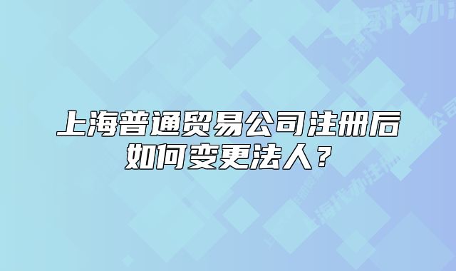 上海普通貿(mào)易公司注冊后如何變更法人？