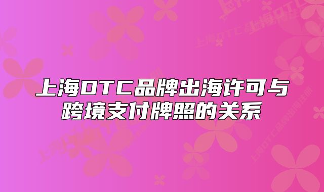 上海DTC品牌出海許可與跨境支付牌照的關(guān)系
