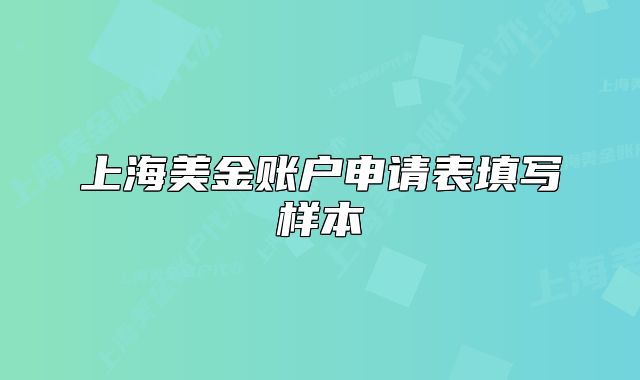 上海美金賬戶(hù)申請(qǐng)表填寫(xiě)樣本